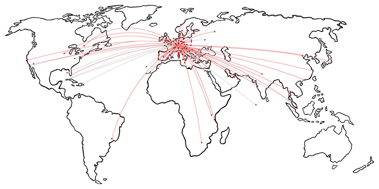 Weltkarte – internationale Projekterfahrung